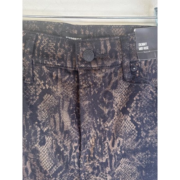 2/$30 Express Skinny Mid Rise Snake Print Pants 8R Stretchy NWT - Picture 10 of 15
